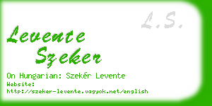 levente szeker business card